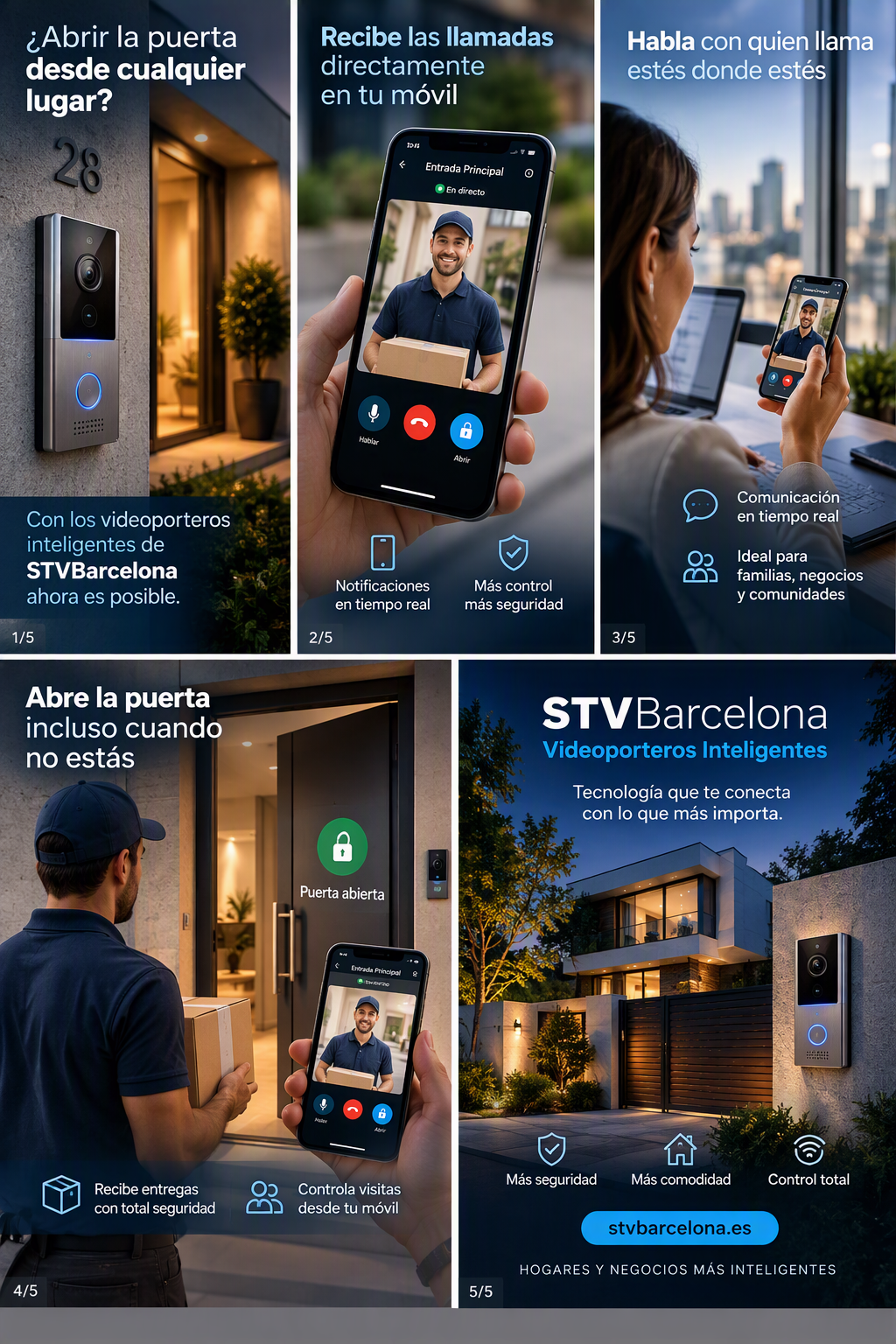 Funciones de los videoporteros inteligentes STV Barcelona