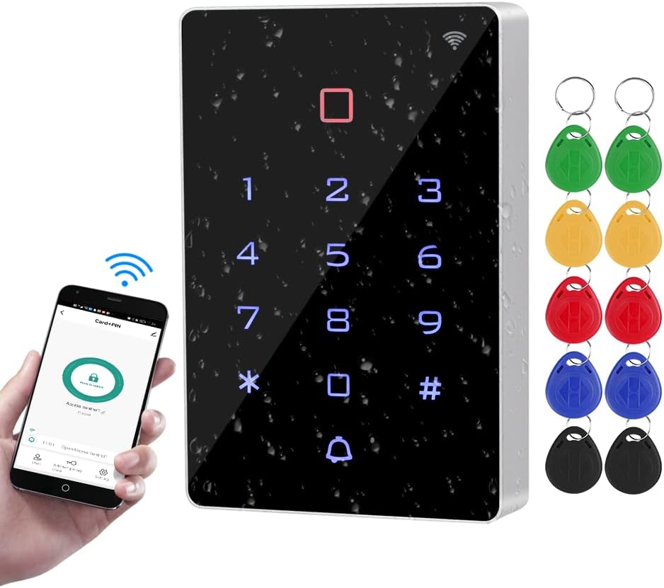 Teclado de accesos con llaveros de proximidad y app