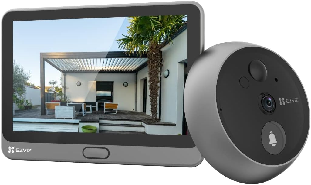 Mirilla digital EZVIZ con pantalla y cámara exterior